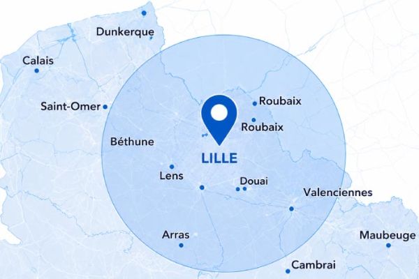 Carte d'intervention Tl Dentaire dans les Hauts de France